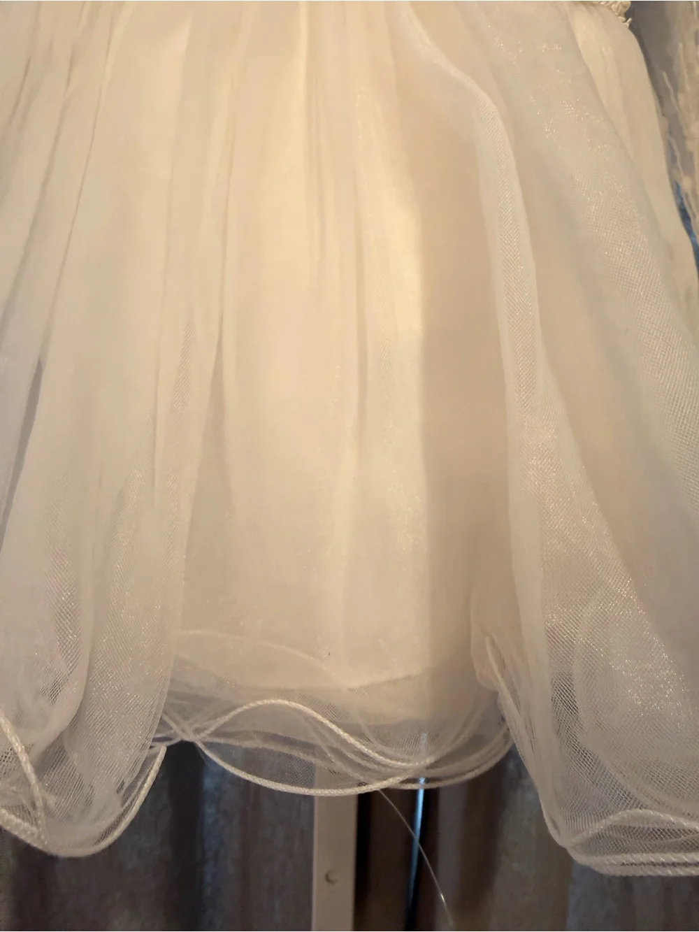 Elegant Ivory Lace Tulle Kids Dress with Long Sleeves
